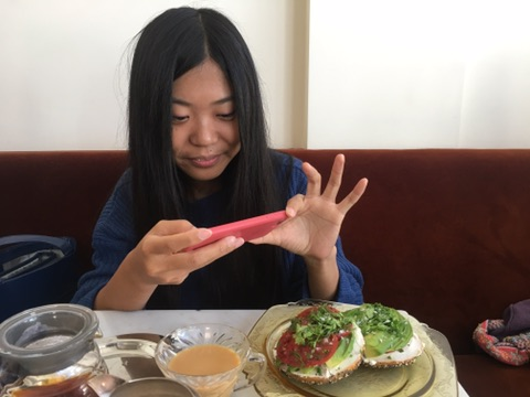 Gao taking a pic of the amazing food